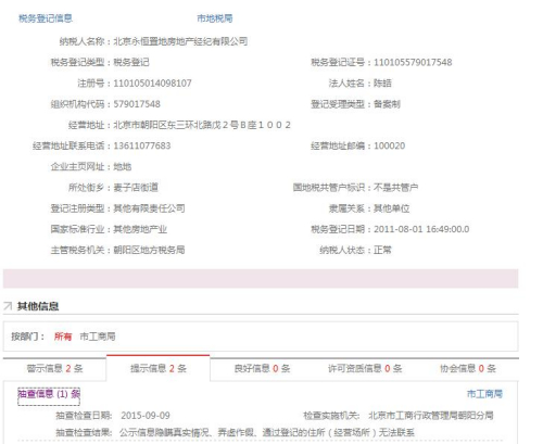 圖為“永恒置地”在北京市企業(yè)信用信息網公示信息的截圖。